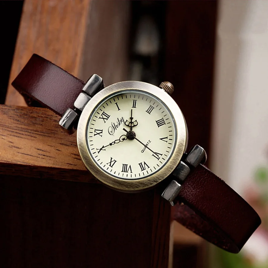 Shsby New Fashion Hot-Selling Cow Leather Female Watch ROMA Vintage Students Watch Women Dress Watches 11 Watches Wholesale