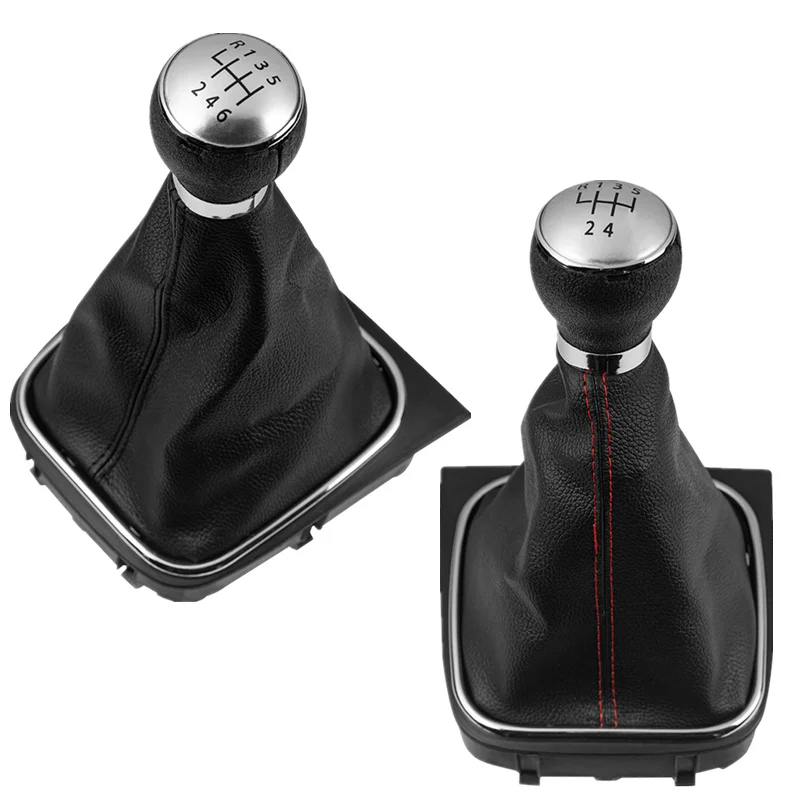 5/6 Speed Car Shift Gear Knob Lever Gaitor Boot Cover For Volkswagen VW Golf 5 6 V MK5 MK6 Jetta R32 GTI 2004-2014