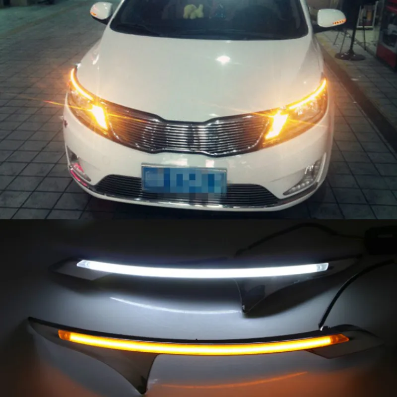 For KIA K2 Rio 2011 2012 2013 2014 Daytime Running Lights Waterproof 12V LED Car light DRL fog lamp