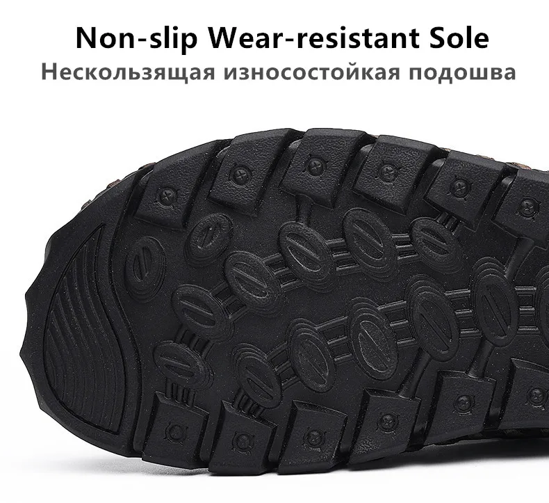 Heißer Verkauf Sommer männer Sandalen Im Freien Nicht-slip männer Strand Sandalen Handarbeit Aus Echtem Leder männer Schuhe mode Männer Turnschuhe – Detail 7
