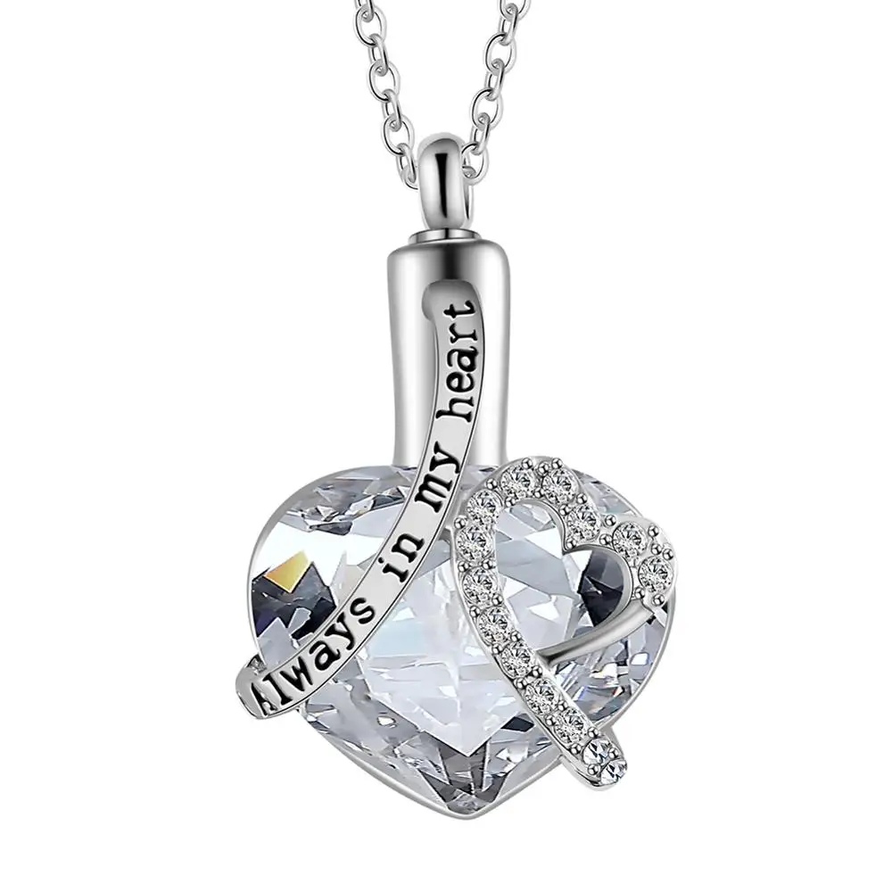 Dropship Amerixun  Cremation Jewelry  Always in my heart  Keepsake Urn Necklace Jewelry For Ashes