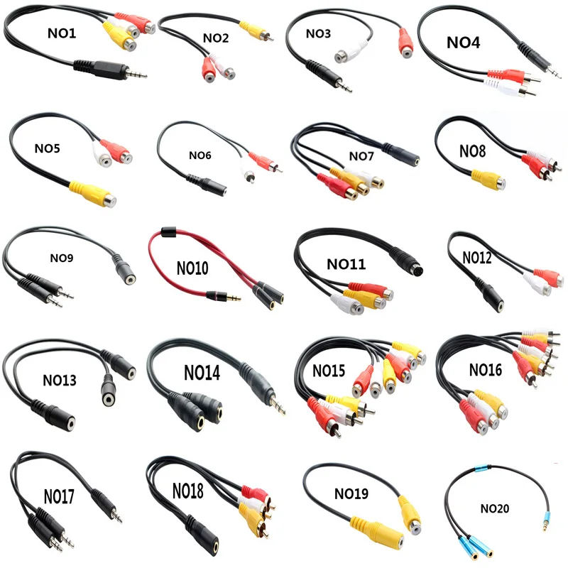 1Pcs 3.5Mm Man Vrouw Plug Jack Stereo Adapter Rca Mm Mono Stereo Plug Naar 2 Rca Lader Connector voor Iphone Pc Telefoon MP3 MP4 M