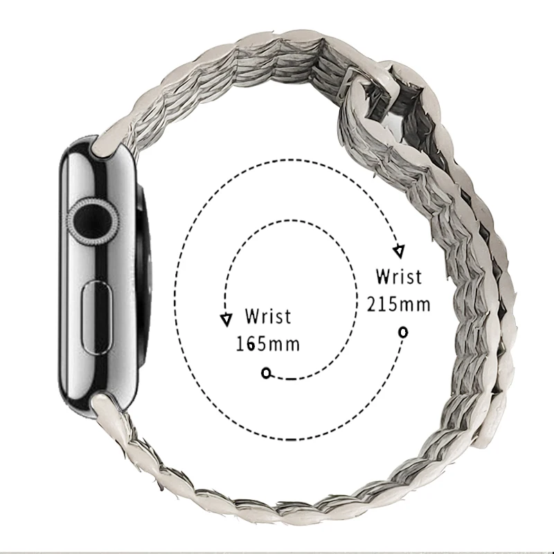 For iwatch 3 4 5 6 7 45mm Watchbands Newest Snake Skin Loop Leather Watch Band Ultra-Slim Wrist Strap For Apple Watch