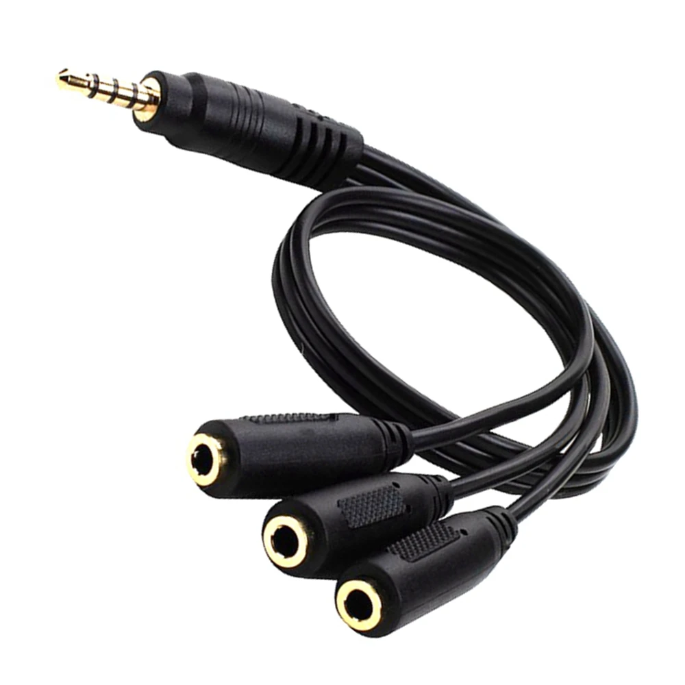 

0.3m 3.5mm Stereo Plug Male to 3 1/8" 3.5mm Stereo Jack Female 1 Input 3 Output Stereo Audio Splitter Cable