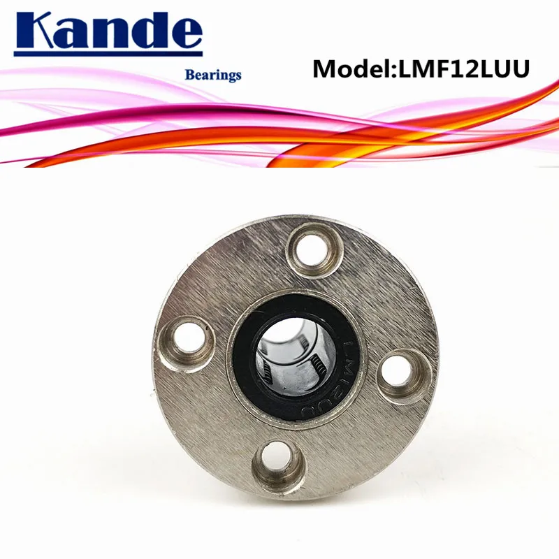 

Kande подшипники LMF12L UU 2 шт. LMF12LUU, круглый фланец, линейный подшипник, удлиненный dr: 12 мм LMF12L