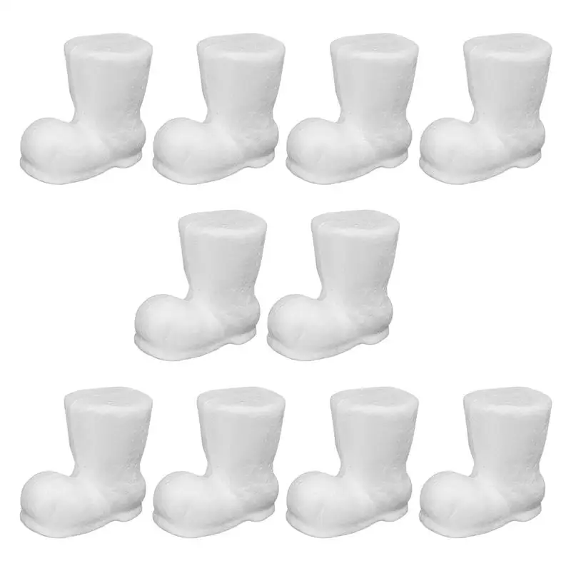 10pcs Solid Christmas Ornament Diy Foam Christmas Boot Preschool Education Crafts Photography Props Christmas Supplies