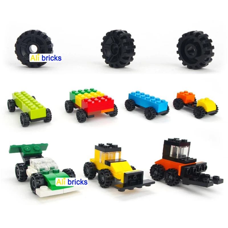 DIY Building Blocks Figures Bricks Axle Seat and Wheels 1x2 2x2 Educational Creative Size Compatible With Toys for Children 2926