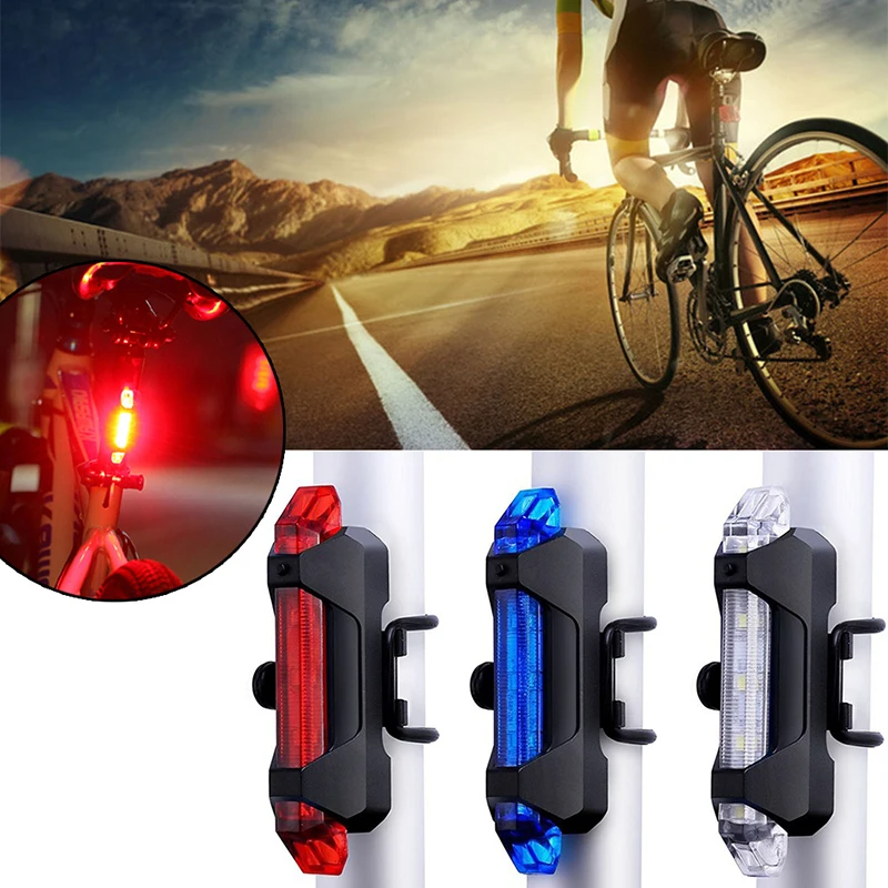 LED Bicycle Light Waterproof Rear Tail Light USB Rechargeable Mountain Bike Cycling Light Tail Lamp Safety Warning Light