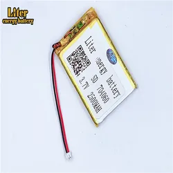 1.5MM 2pin złącze 3.7V 2500mAh 704060 e-książki GPS PDA Kamera samochodowa rekreacyjnych maszyn akumulator litowo polimerowy bateria li-po baterii