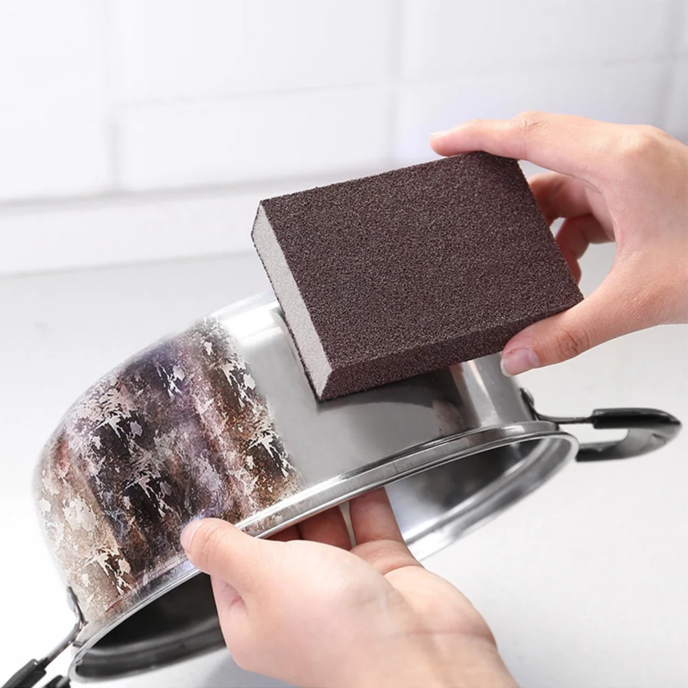 1-40 PCS Magic Brown Emery Sponge Dishwashing Brush Eraser for Kitchen Pot Except Rust Bathroom Cleaning Kitchen Accessory Items