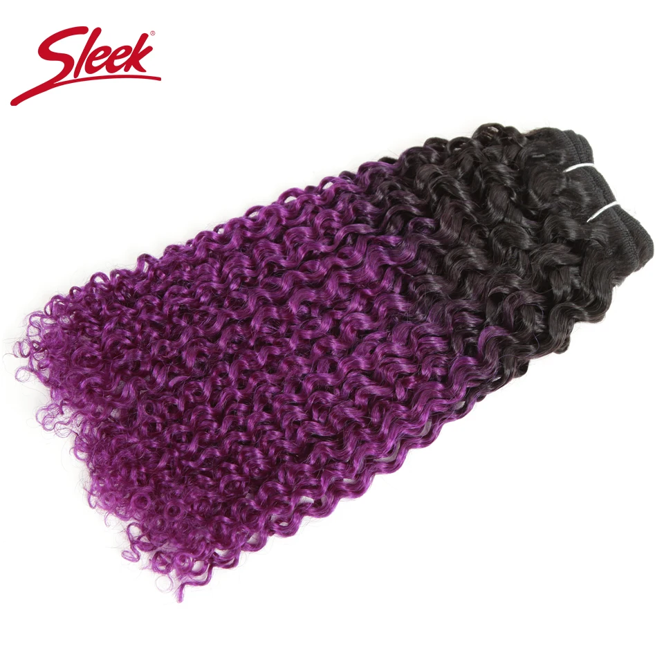 Sleek Afro Kinky Curly Weave Ombre T1b/Purple T1B/99J T1b/Blue T1B/99J Double Drawn Remy Mongolian Human Hair Bunldes