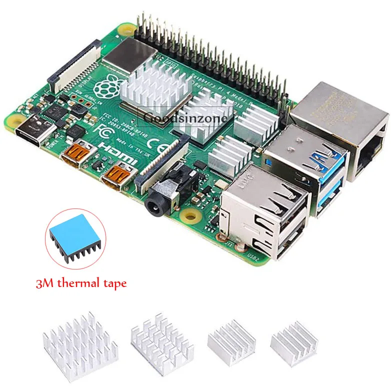 4 Teile/paket Raspberry Pi 4 Modell B Kühlkörper Kit, kühl Aluminium Kühlkörper Set Für Raspberry Pi 4B (4 Teile/satz)