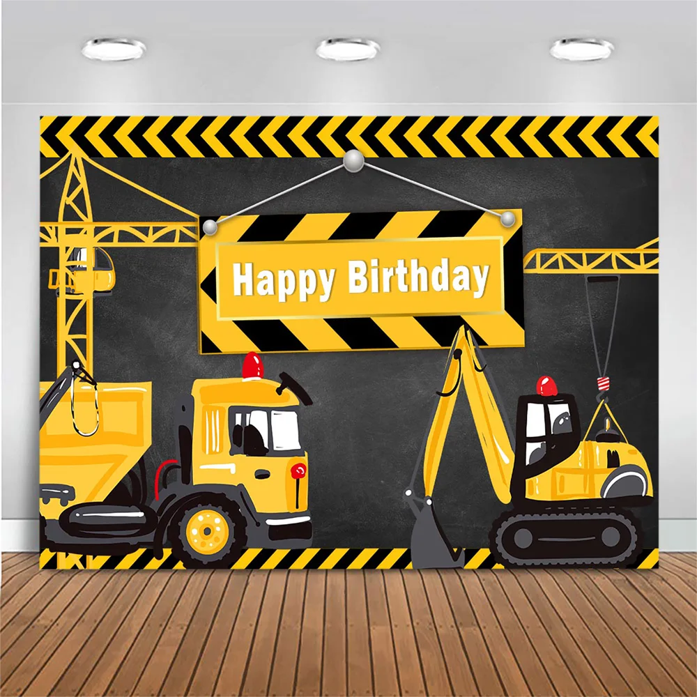 MOCSICKA Boy عيد ميلاد خلفية التصوير الفوتوغرافي حفارة البناء شاحنة حفلة عيد ميلاد صورة خلفية استحمام الطفل ديكور الاستوديو