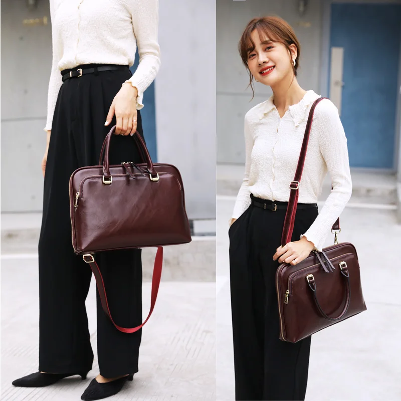 2024 Fashion Office Women Leather Laptop Bag For Macbook Air Dell HP 13\