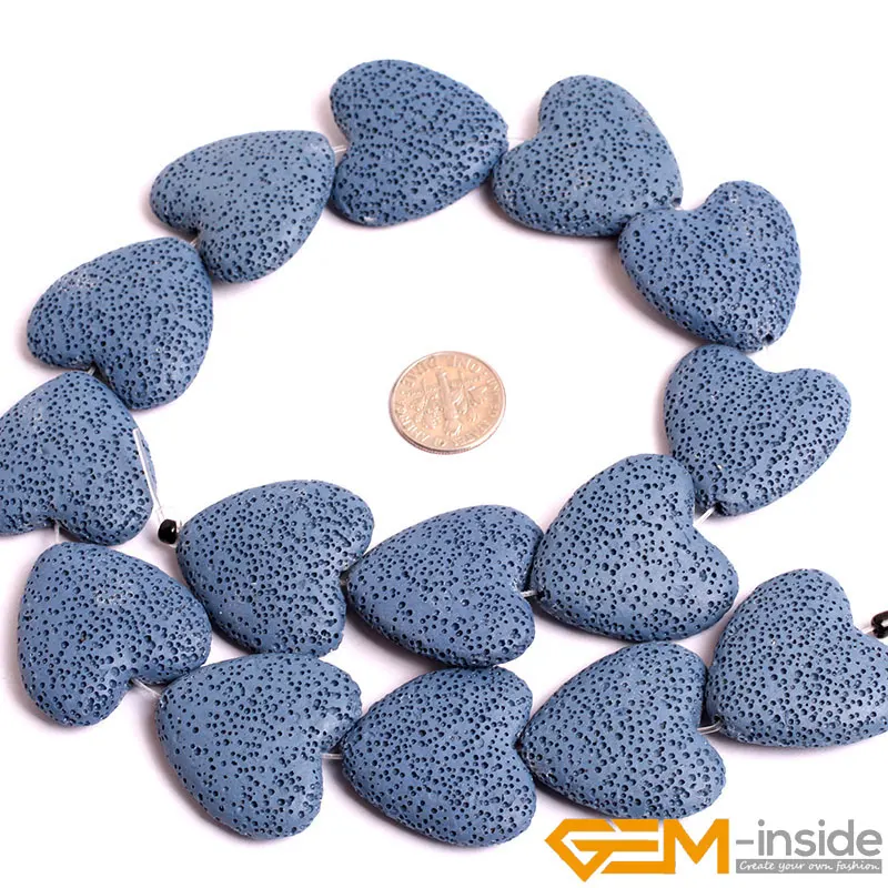 27mm Heart Volcanic Lava Beads For Jewelry Making Strand 15 Inch DIY Bead For Bracelet Accessorries Women Gift Selectable Color