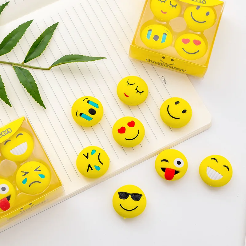 

Pencil Erasers Creative Cartoon cute expression boxed Eraser set student eraser wholesale manufacturer New sales fashiion goods