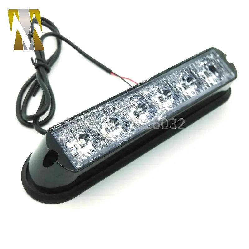 New 12W High Power 6 LED Waterproof Car Truck Emergency Strobe Flash warning light Amber Red blue green