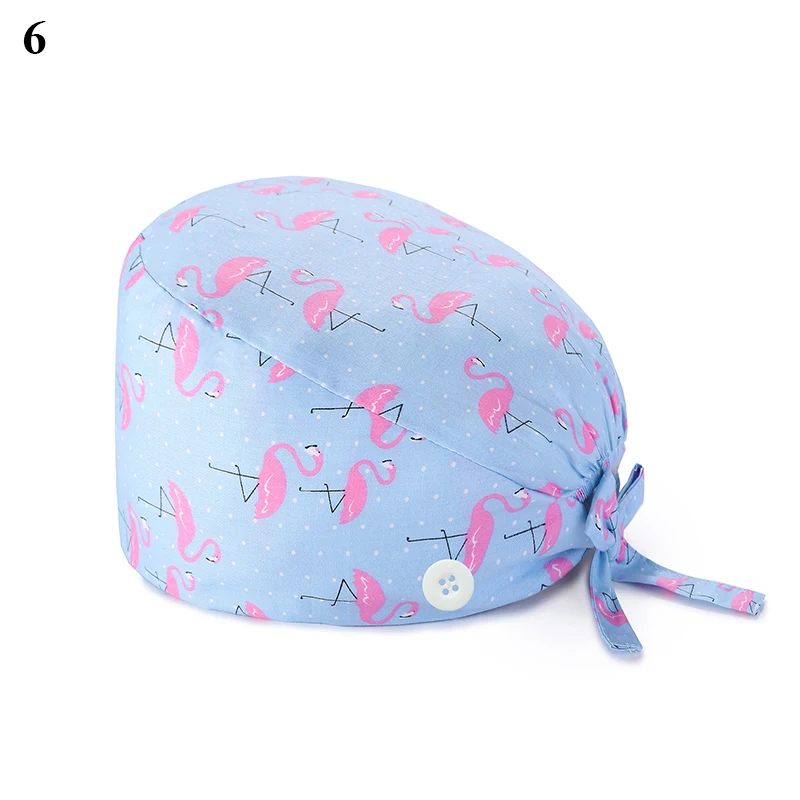 Fashion Nursing Hat Floral Surgical Cap Doctors Scrub Cap Printing Nurse Baotou Hat Embroidery Medical Pharmacy Bonnet Caps