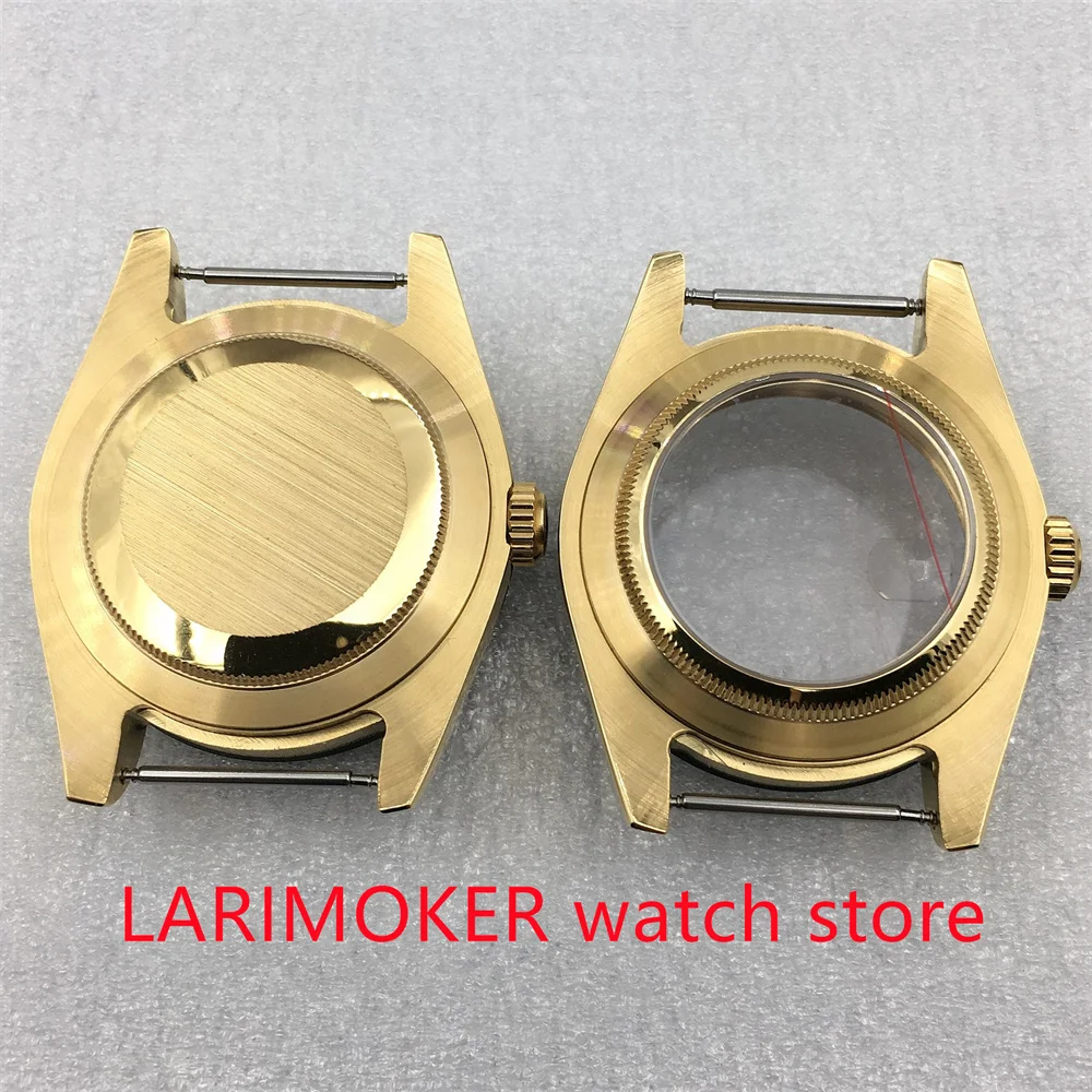 36mm/39mm Black PVD Bezel Gold Case Sapphire Glass Case Fits NH35 NH36 ETA2824 PT5000 Miyota Mingzhu DG 2813 3804 movement
