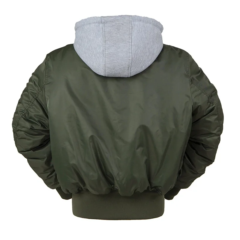 Men's Winter oversized Hooded Jackets Streetwear Hip Hop Army Military Coats Waterproof Bomber Flight Air Force Pilot Jacket Men