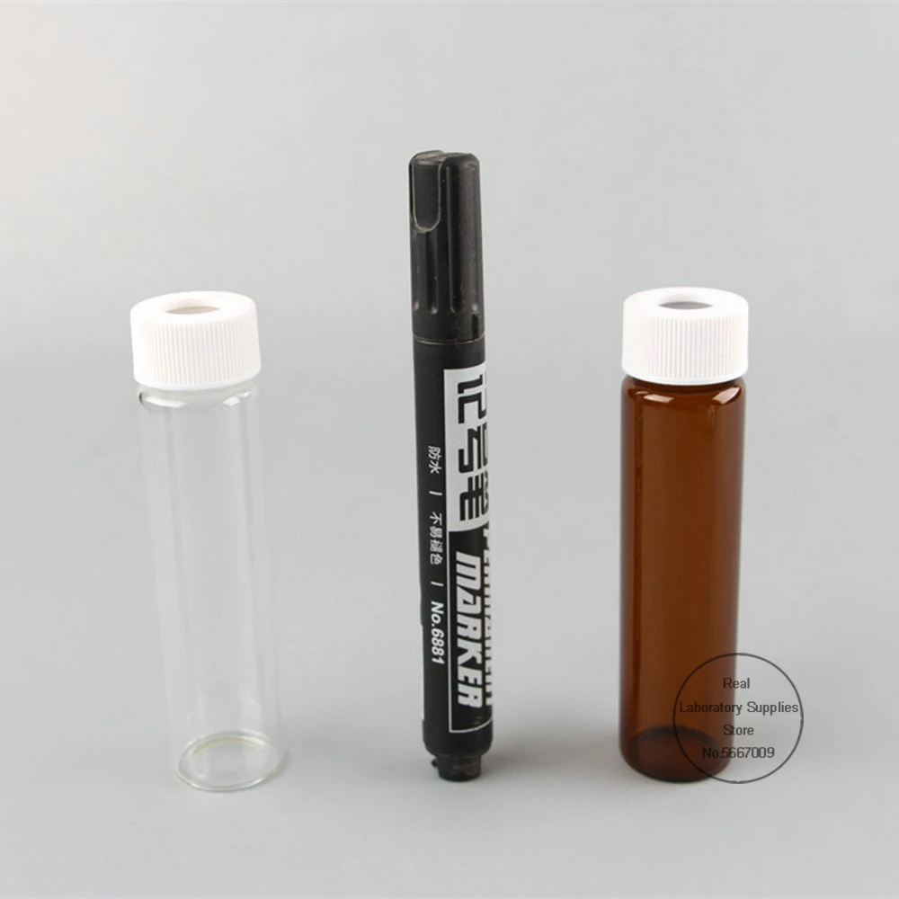 実験用ネジボトル,10個/20個,20ml〜60ml,航空実験用透明/茶色サンプル