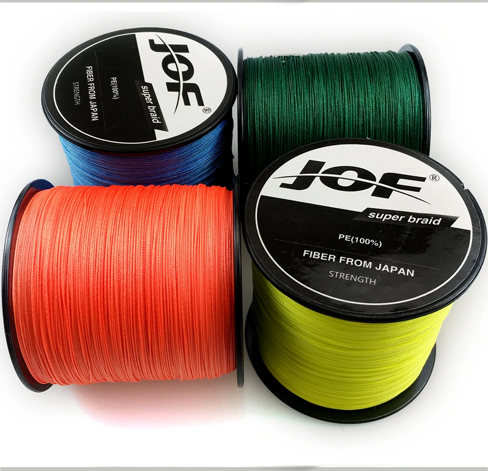 JOF PE-Angelschnur mit geflochtenem Draht, 1000 m, 500 m, 4 Stränge, 0,16 mm–0,50 mm, 18LB-80LB, japanische starke Multifilament-Faser-Angelschnur – Detail 12
