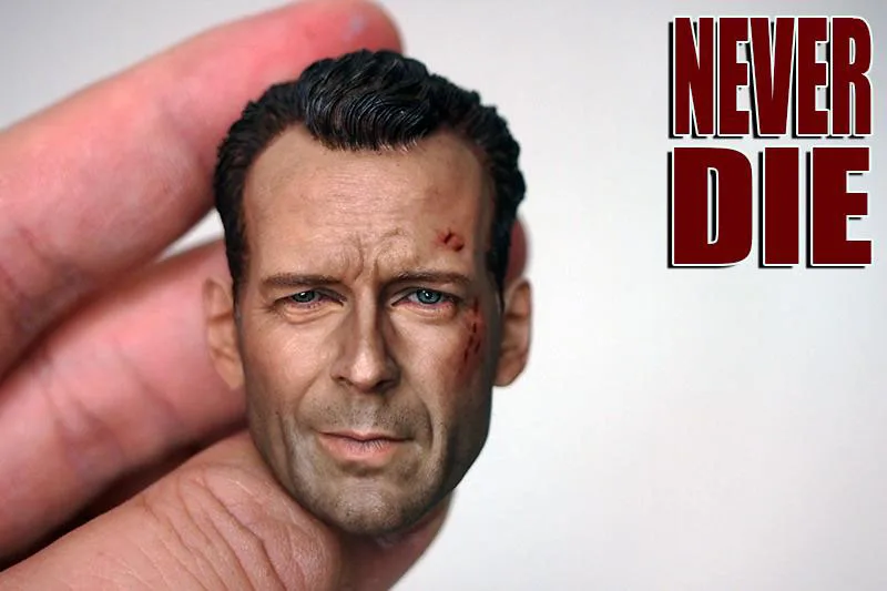 Bruce Willis im Maßstab 1/6 schnitzen verletzte männliche Kopf formung beschädigte Version passen 12 ''männliche Soldat Action figur Körper puppen – Detail 5