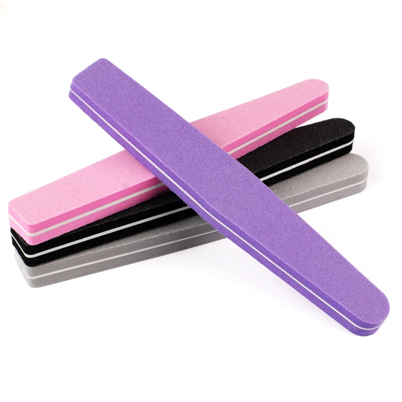 50Pcs/Lot Foam Sponge Nail File 100/180 Diamond Colorful Nail Sanding Buffer Blocks Double-side Gel Manicure Nail Art File Tool