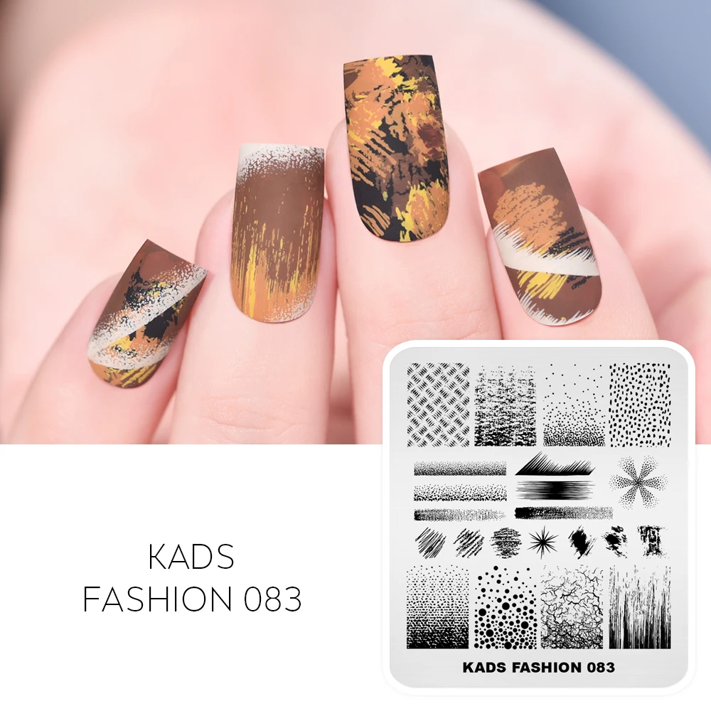 

KADS Fashion 083 Nail Stamping Plates Manicure Polish Transfer Stencils Template Shading Brushstrokes Gradients Brushes Design