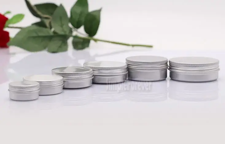 5 10 15 30 60 100 150 200 250 Ml Empty Aluminium Cosmetic Containers Pot Lip Balm Jar Tin for Cream Ointment Hand Cream Packagin