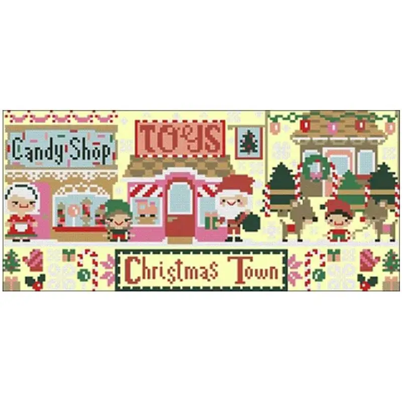 Christmas Town patterns Counted Cross Stitch 11CT 14CT DIY wholesale Chinese Cross Stitch Kits Embroidery Needlework Sets