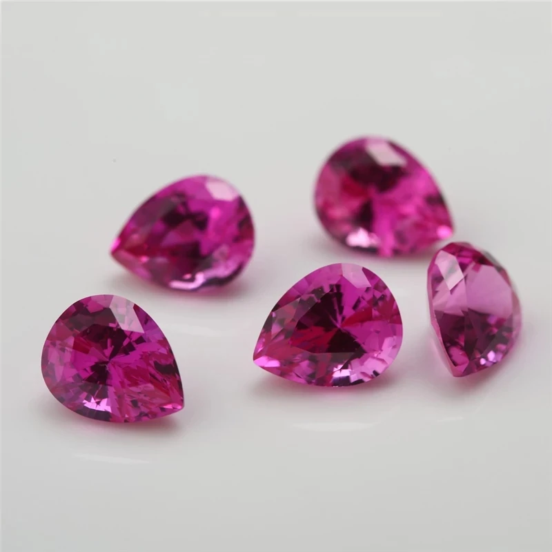 Size 3x5mm~13x18mm Pear Shape Synthetic Corundum Gems For Jewelry Making 5# 3# 8# Color