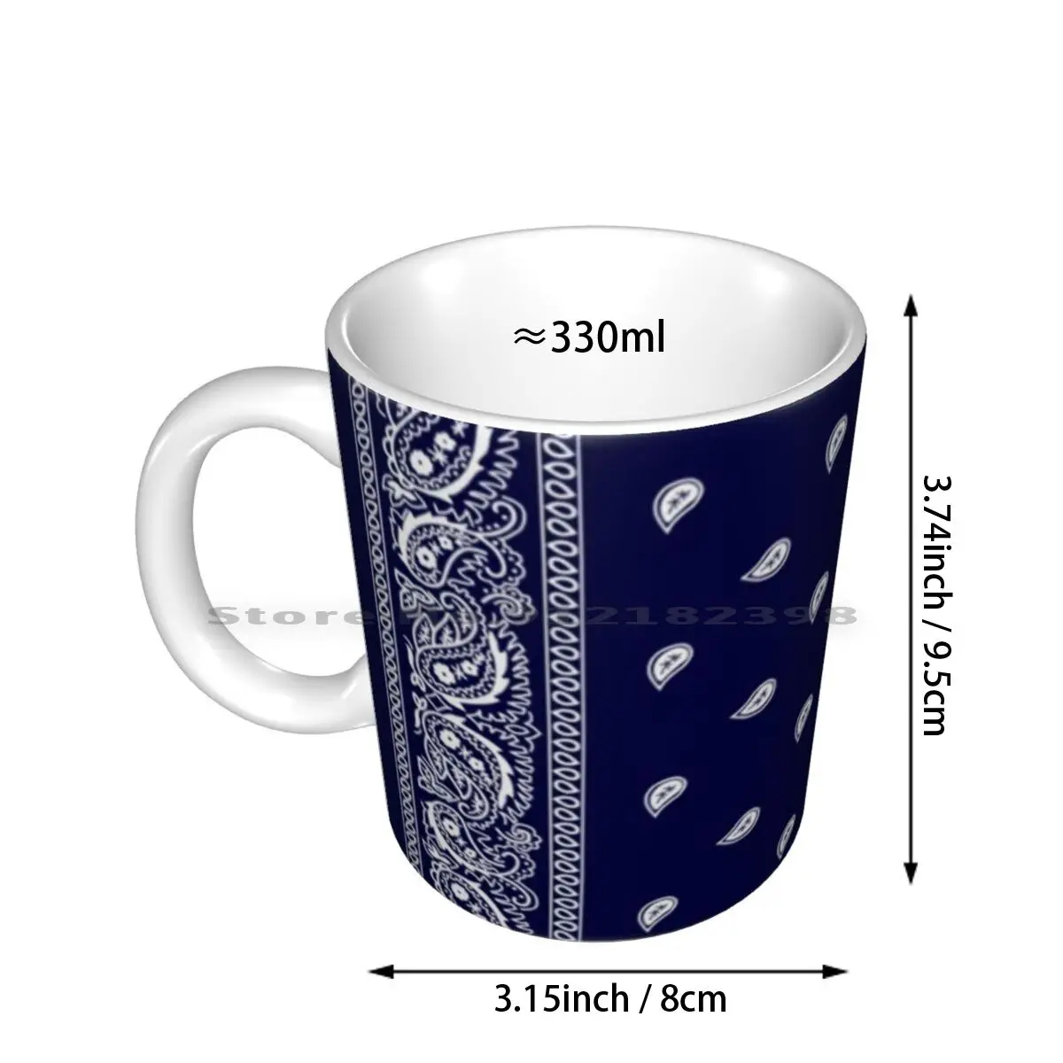 Bandana Blue Ceramic Mugs Coffee Cups Milk Tea Mug Bandanna Blue Color Pattern Hoodsta Gangster Thug Life Urban California Hip