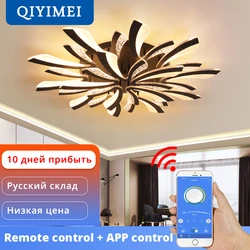 Modern LED ceiling chandelier lights for living room bedroom Dining Study Room White Black Body AC90-260V Chandeliers Fixtures