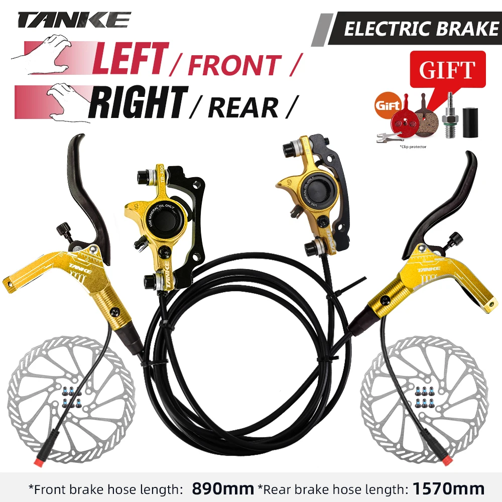 TANKE E-Bike MTB Hydraulische Schijfremset Elektrische E Scooter Power Control Shifter Fietsremmen 160mm rotoren Aluminiumlegering