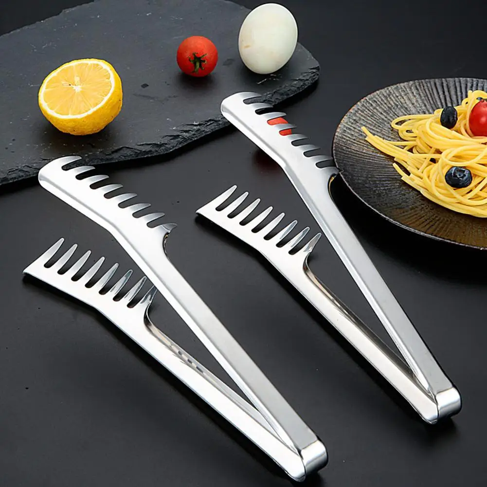 Comb-shaped Food Tongs Multifunctional BBQ Salad Spaghetti Clip Kitchen Tool