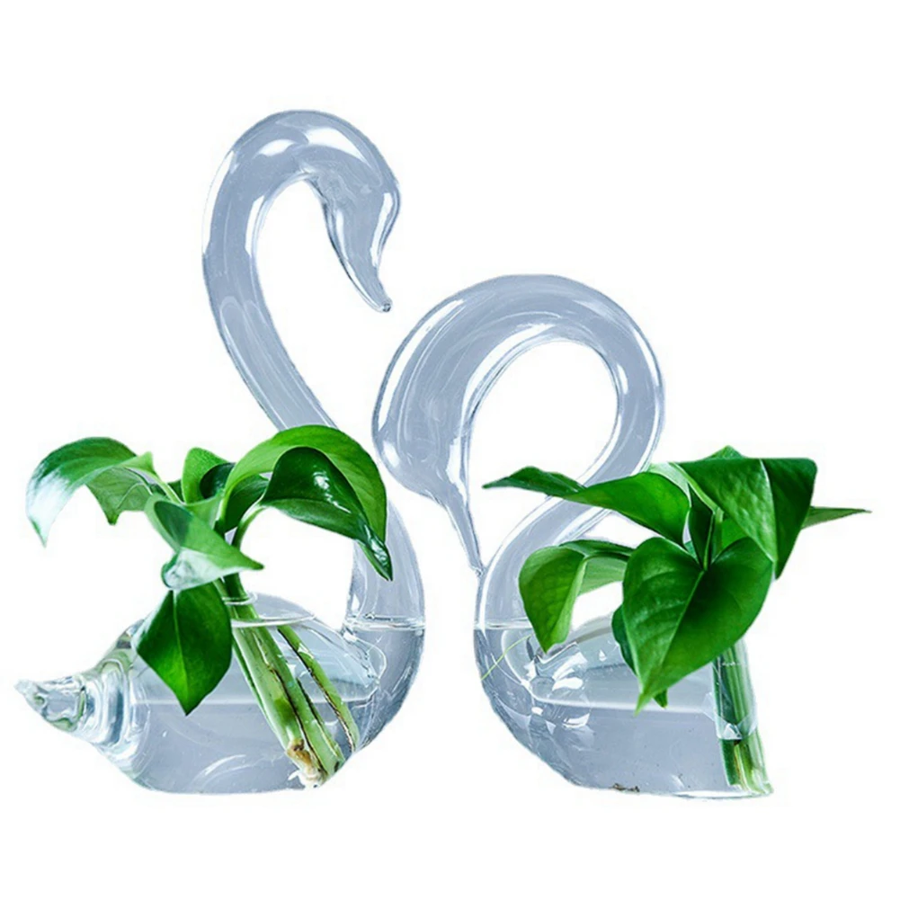 Transparent Glass Hydroponic Flower Vase Swan Shape Home Decoration Holiday Gifts Wedding Decoration image 6