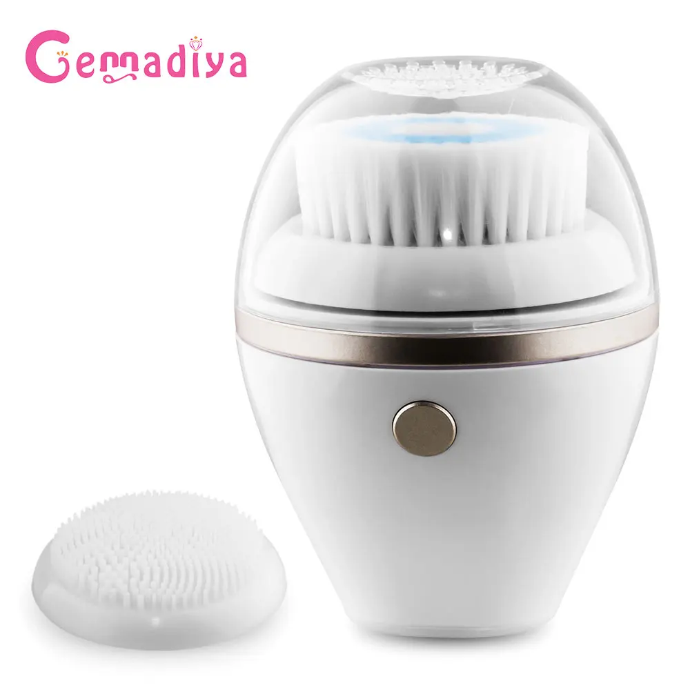 2IN1 Electric Face Cleanser Sonic Facial Cleansing Brush Soft Care Head Deep Pore Cleansing Head Washer Blackhead Acne Remover