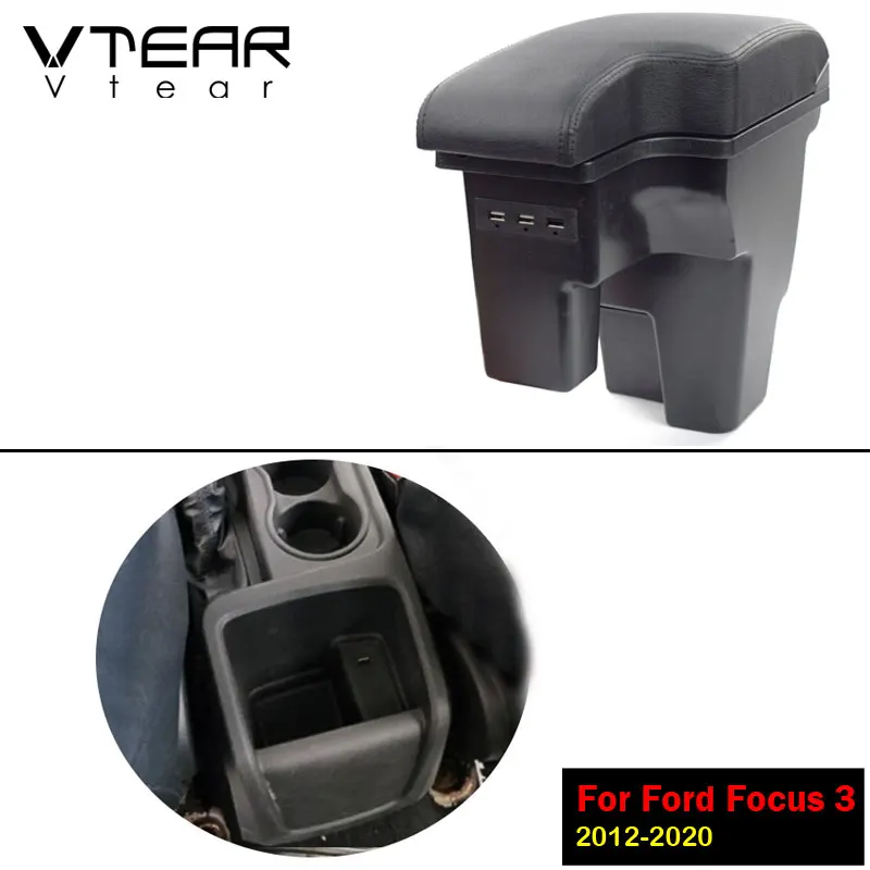 VTEAR FOR Ford Focus 2 3 armrest box arm rest styling center console storage car-styling accessories automobile decoration auto