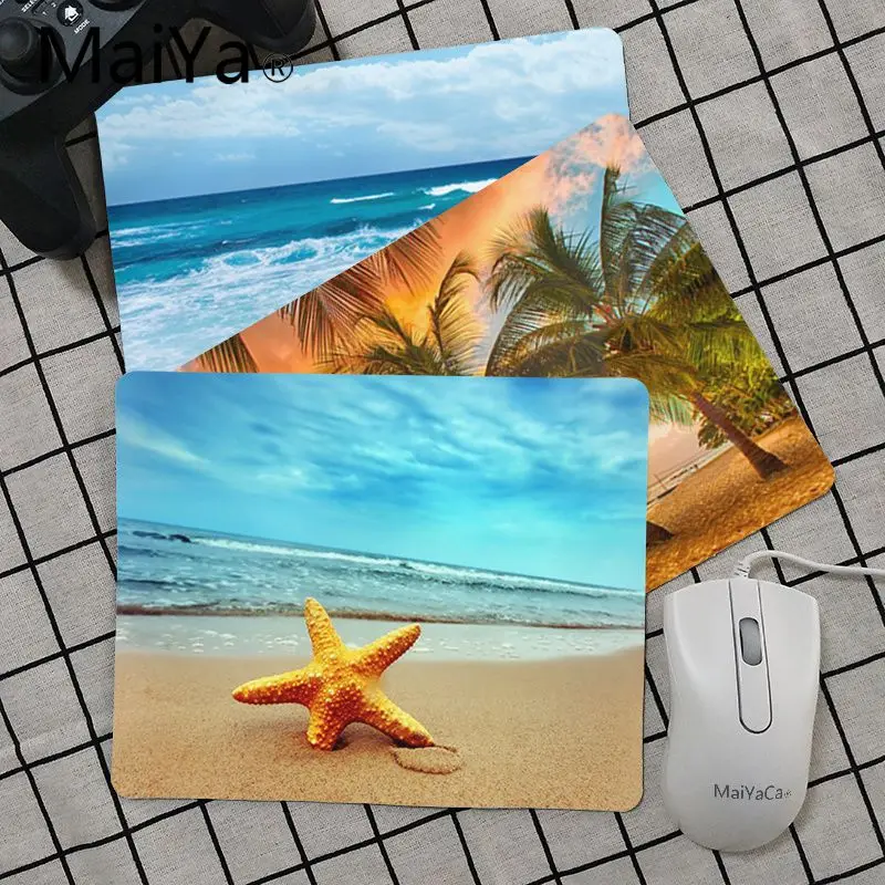 

Maiya Top Quality Sea beach palm tree starfish Comfort Mouse Mat Gaming Mousepad Top Selling Wholesale Gaming Pad mouse