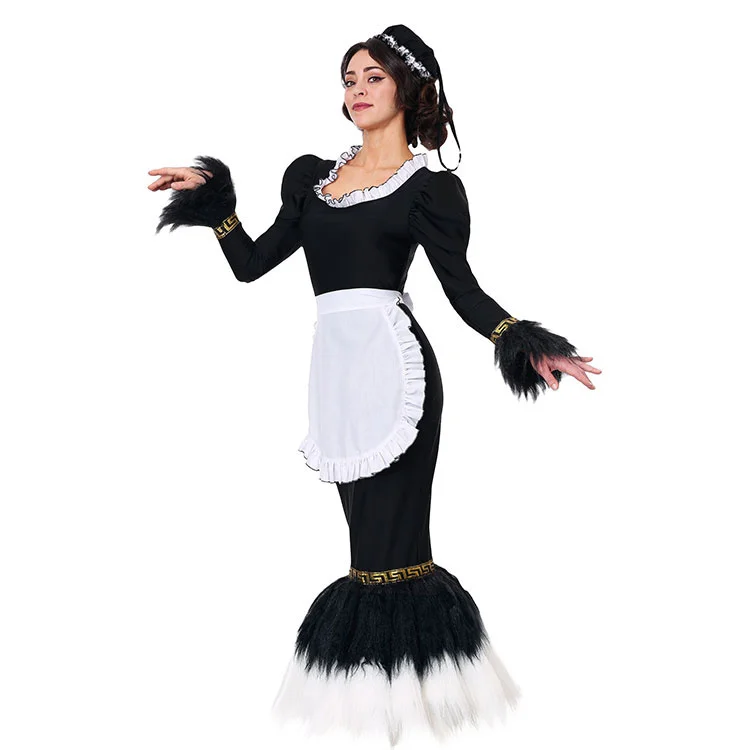 

Women Halloween Cosplay costume Musical show Musical theater French Feather Duster Dress Evening Ceremony retro dress