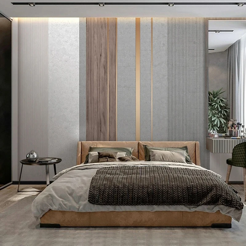 Moderne abstrakte geometrische Muster Tapete benutzer definierte Foto Wandbild 3d Stereo Streifen Linie Malerei Wand Hintergrund Gebäude liefert