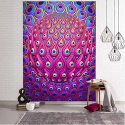 Psychedelic Fractal Art Tapestry Dream Mandala Wall Hanging Witchcraft Boho Hippie Aesthetics Room Decor Home Wall Decor