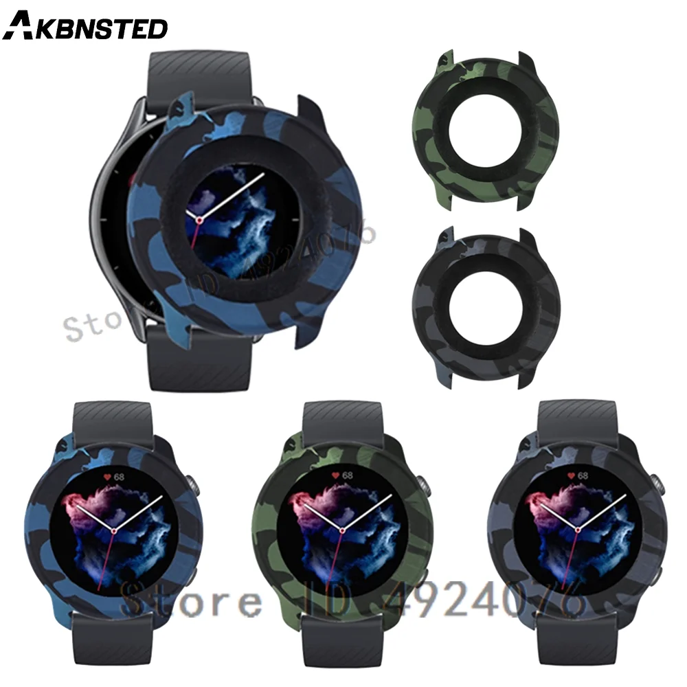 Amazfit GTR 3 pro 커버 보호대 쉘용 위장 실리콘 케이스 커버 Amazfit GTR 47mm/Stratos 2 2S/GTR3 케이스 чехол