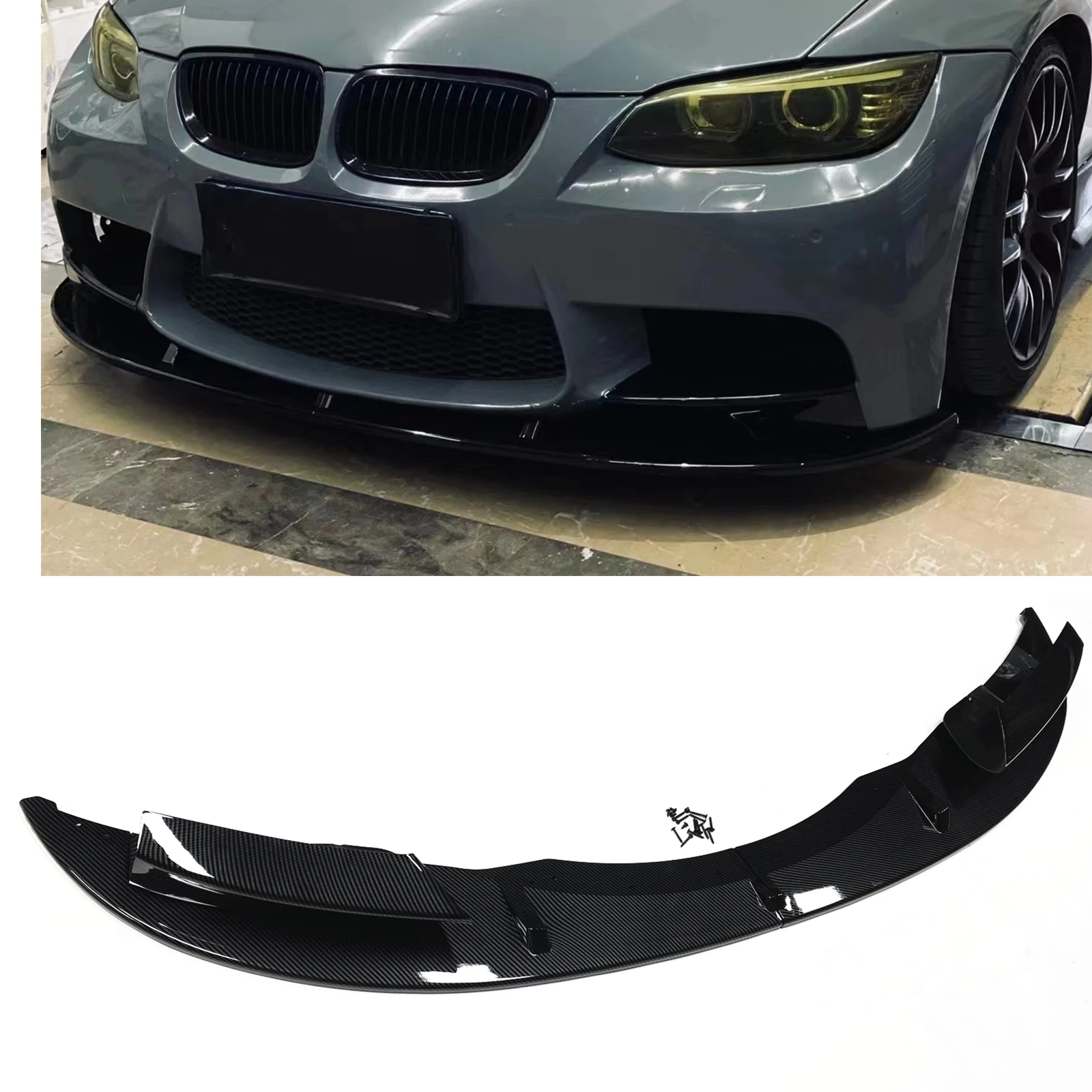 

For BMW E90 E92 E93 M3 2007-2013 Coupe/Sedan Front Bumper Spoiler Lip Carbon Fiber Look/Gloss Black Splitter Body Protector Kit