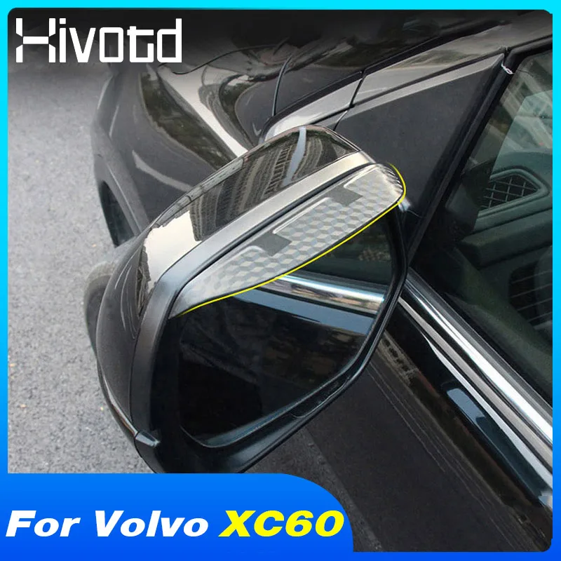 Rear View Mirror Visor Shield Rain Cover Waterproof Strips Panel Parts Sunshade Exterior Accessories For Volvo XC60 2022-2018