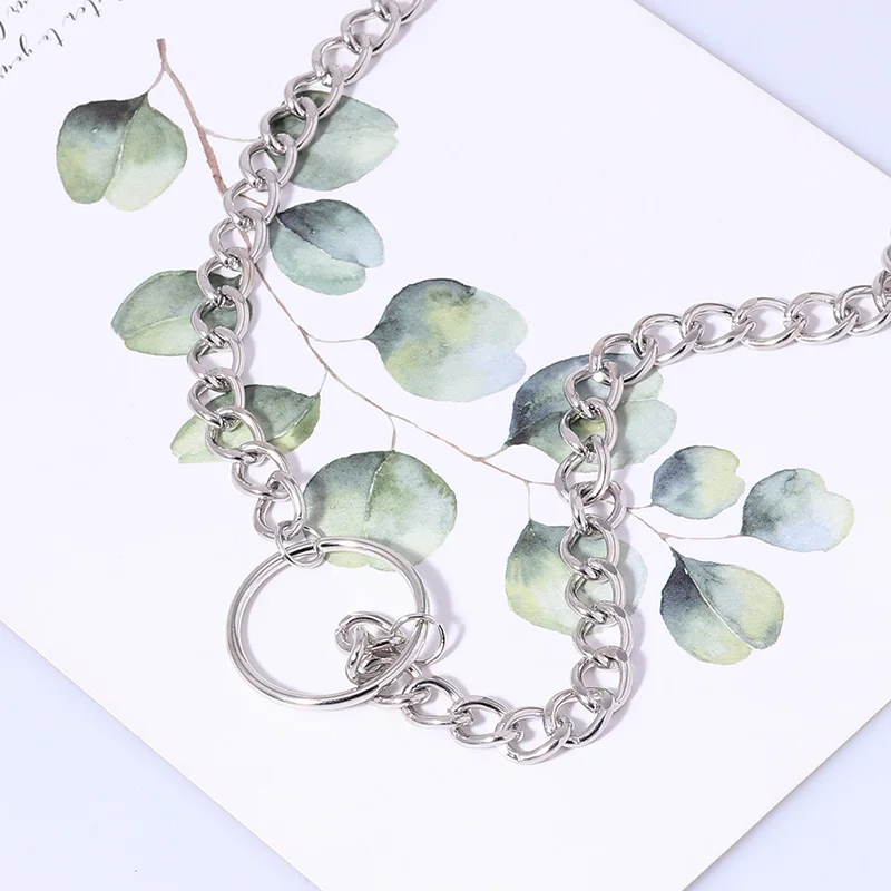 2022 neue Halskette Für Frauen Gothic Kette Choker Kreis Rock Aussage Halskette Kreis Dekoration Metall Schmuck Vintage Mode – Detail 12