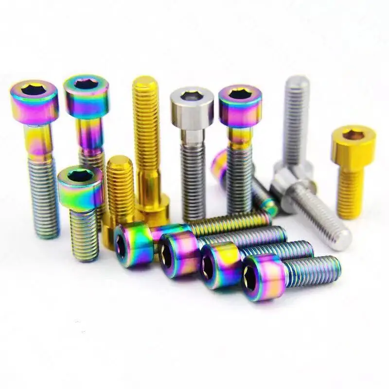 

2/4/6pcs M8 Titanium Bolts M8x20-60mm for Motorcycle Modified Column Head Hexagonal Socket Taper Head Screw M8 Ti Screws