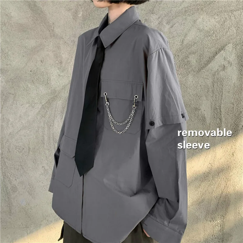 Chemises évidées unisexes pour femmes, chemisier simple, haut chic, streetwear pour adolescents, style BF, Harajuku, All-match, ChimPopméthanol
