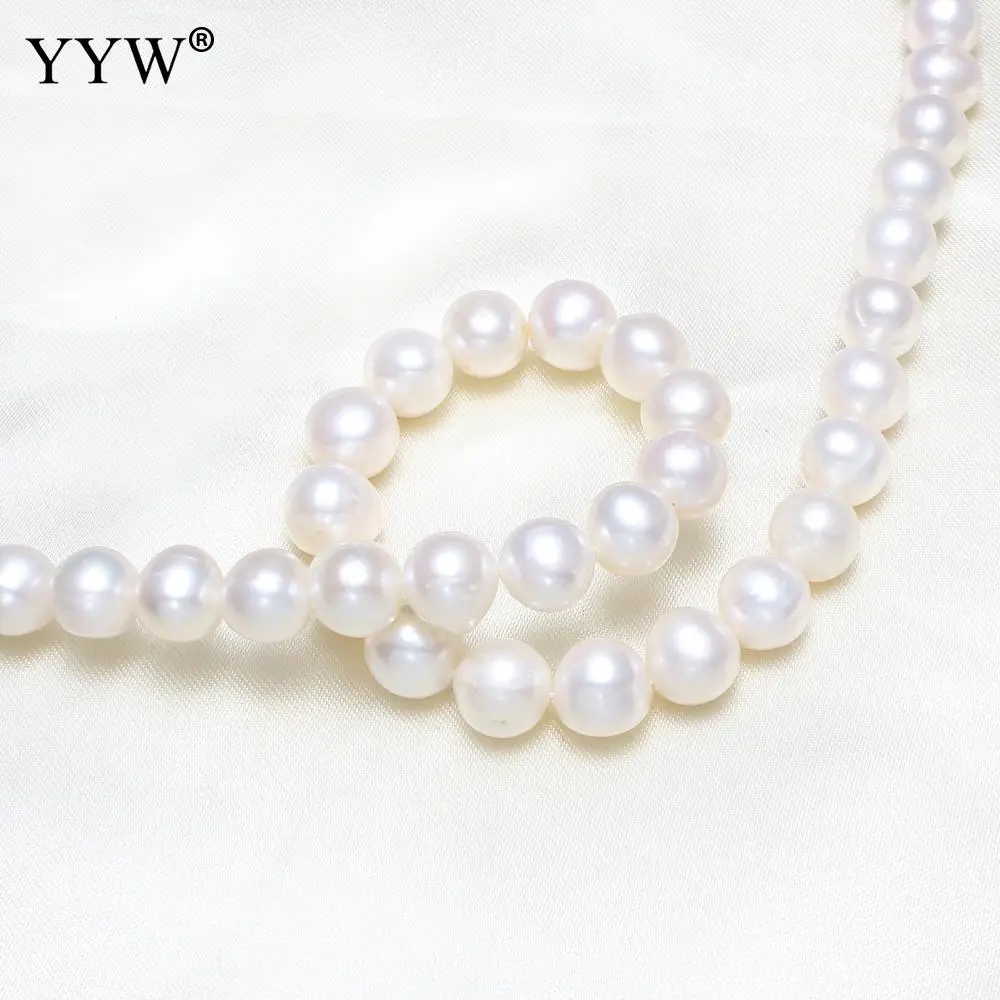 Natural Freshwater Pearl Beads Grade AAA round Shape Punch Loose Beads for DIY Elegant Necklace Bracelet Jewelry Making 11-12mm